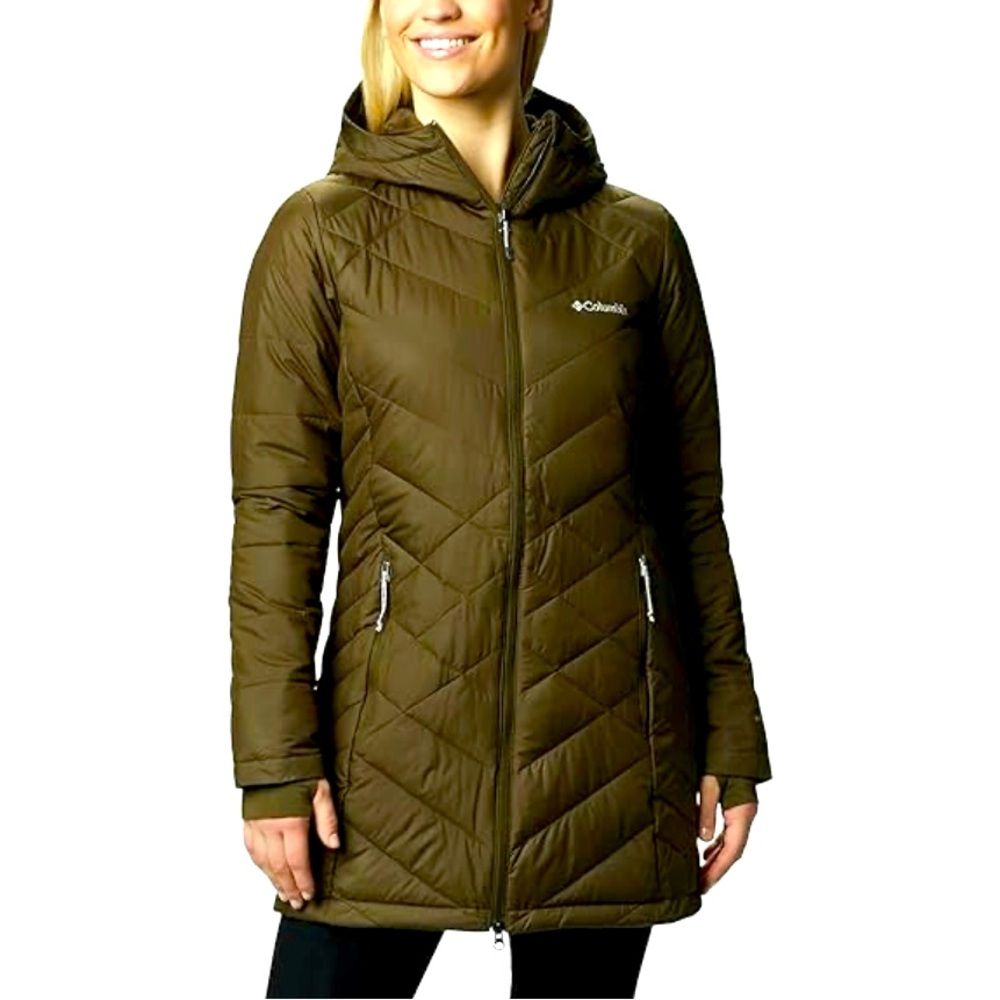 Like new Columbia Women's Brown/Olive Discontinued Hooded Jacket with Omniheat